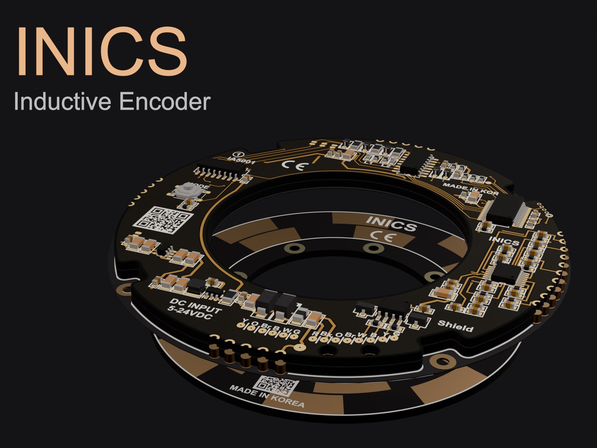 아이닉스 인덕티브 베어링리스 엔코더 로터·스테이터 링 타입 제품 사진 (INICS Inductive Bearingless Encoder, rotor and stator ring type, IA5001)