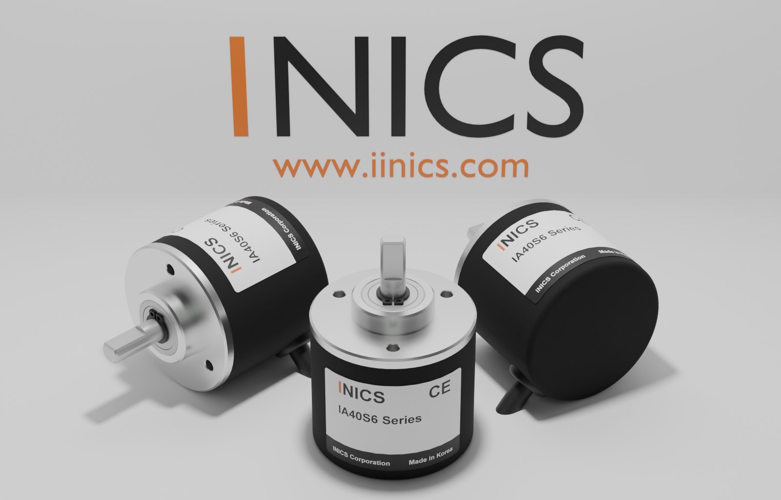 아이닉스 인덕티브 로터리 엔코더 샤프트 타입 IA40S6 시리즈 — 회전축이 돌출된 형태 (INICS Inductive Absolute Rotary Encoder, Shaft Type)